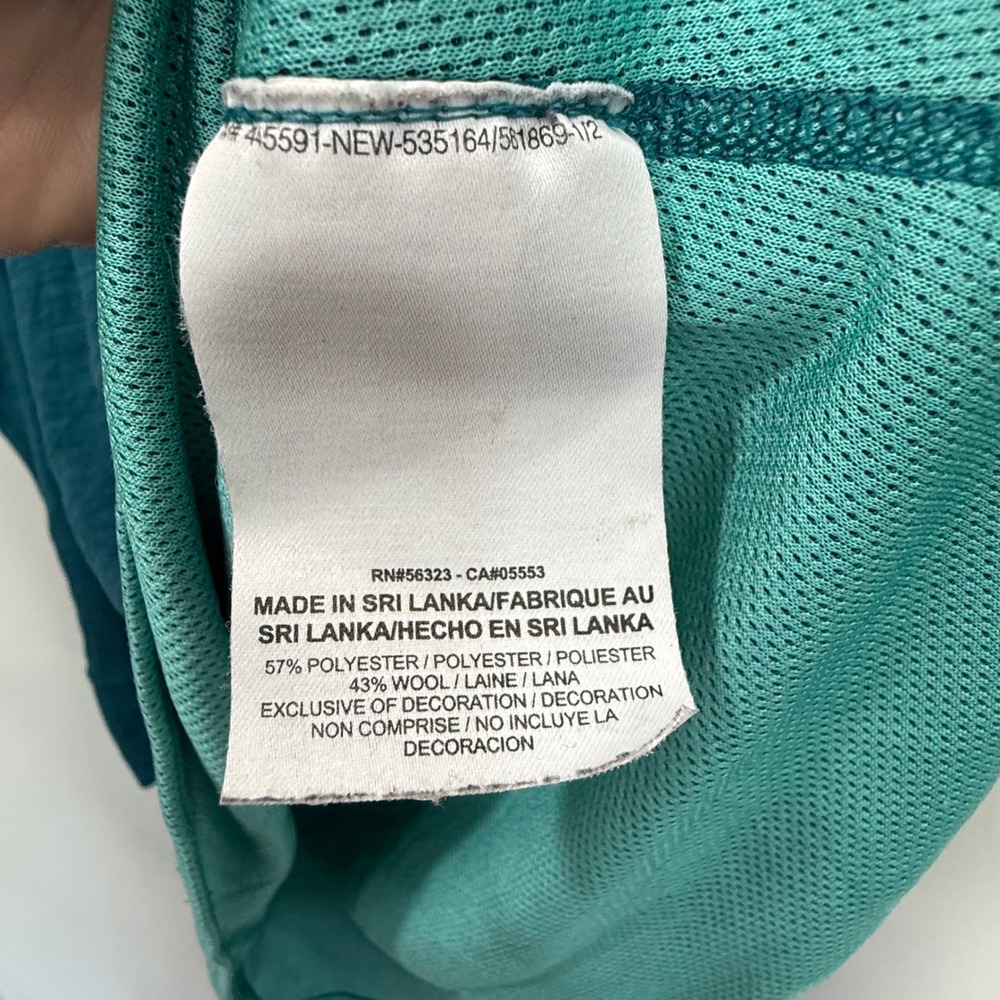 Nike Running Dri-FIT Wool Blend Hoodie Teal Aqua Snap Neck 619918-483 Womens XL - Picture 7 of 7